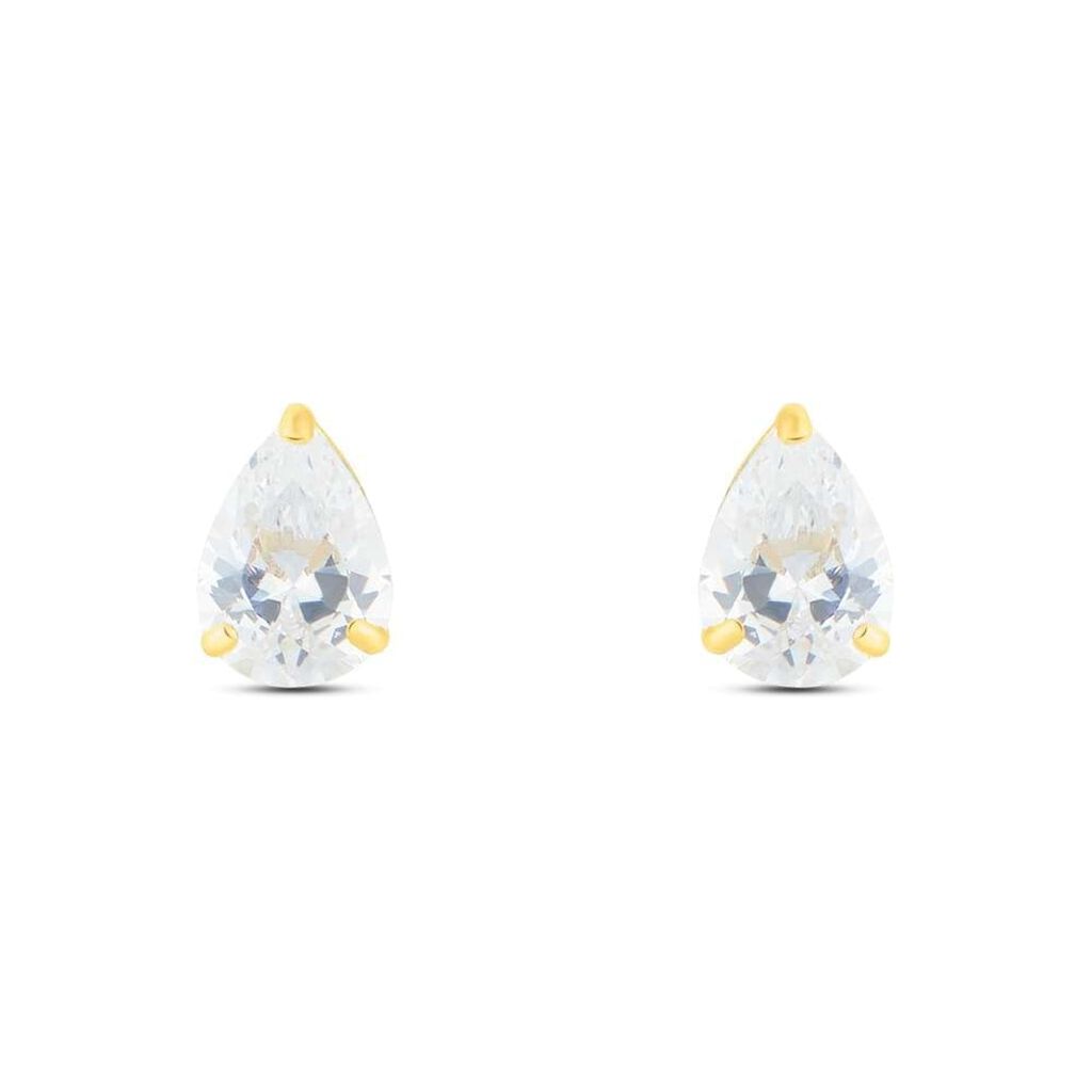 Orecchini Lobo Punto Luce Bon Ton Oro Giallo Cubic Zirconia