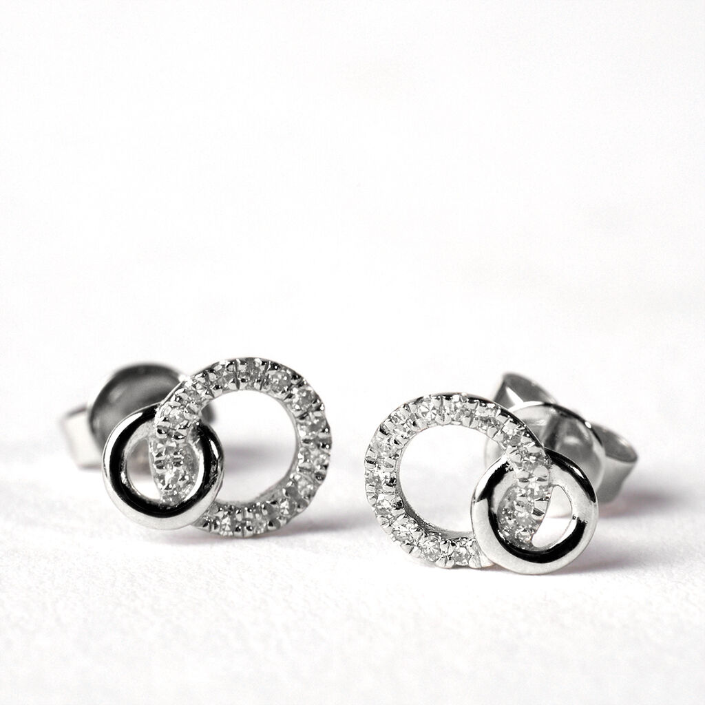 Orecchini Lobo Sophia Oro Bianco Diamante - Orecchini a Lobo Donna | Stroili
