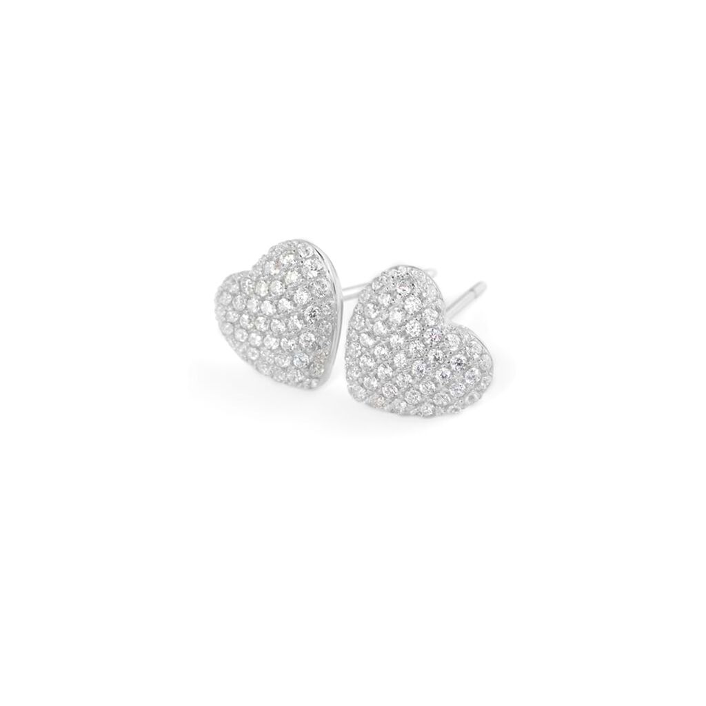 Orecchini Lobo Claire Oro Bianco Cubic Zirconia - Orecchini a Lobo Donna | Stroili