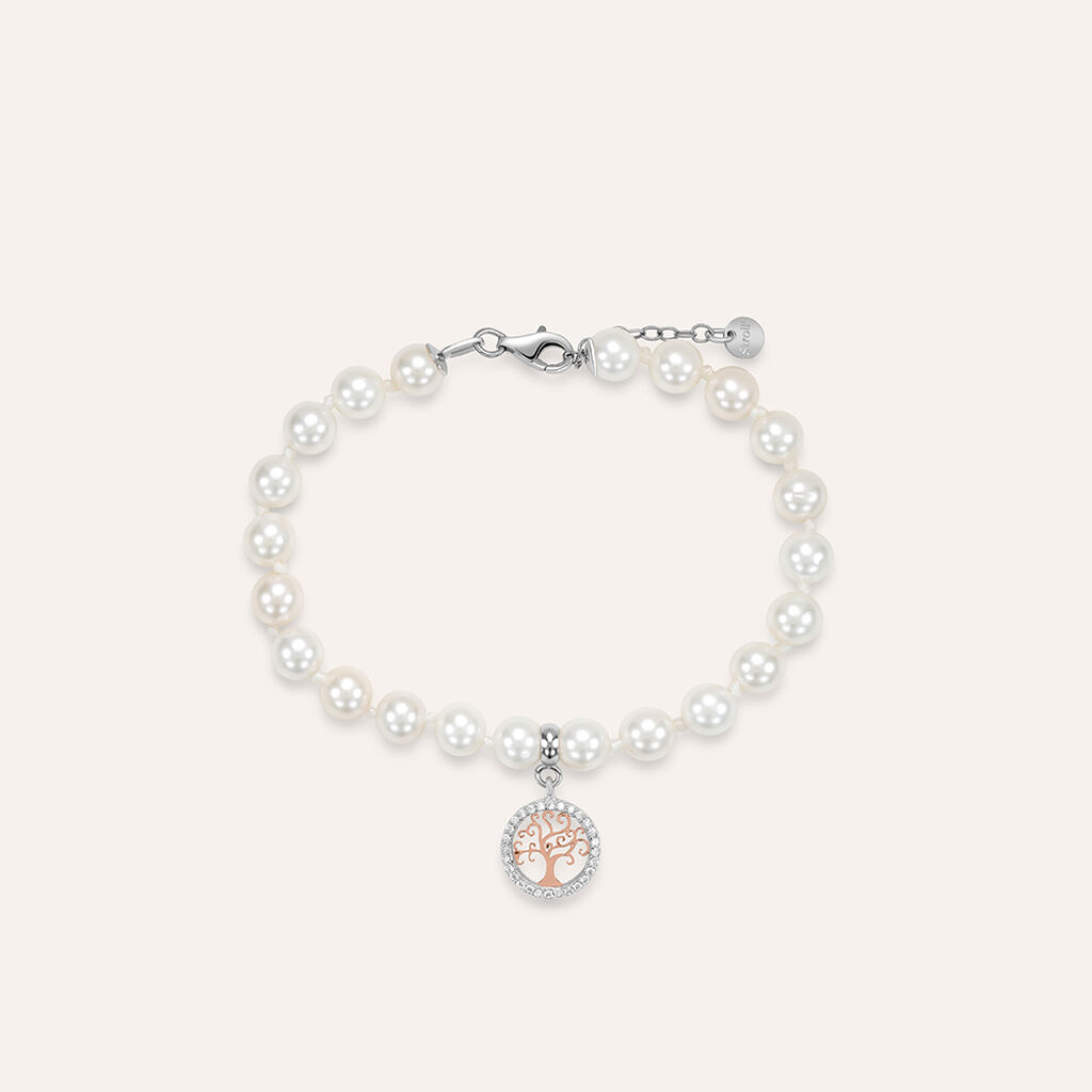 Bracciale Silver Pearls Argento Rodiato Perla sintentica Cubic Zirconia