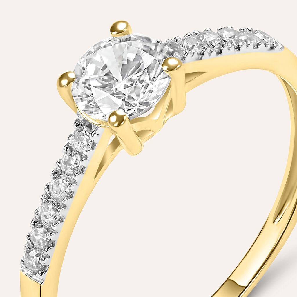 Anello Solitario Claire Oro Giallo Cubic Zirconia