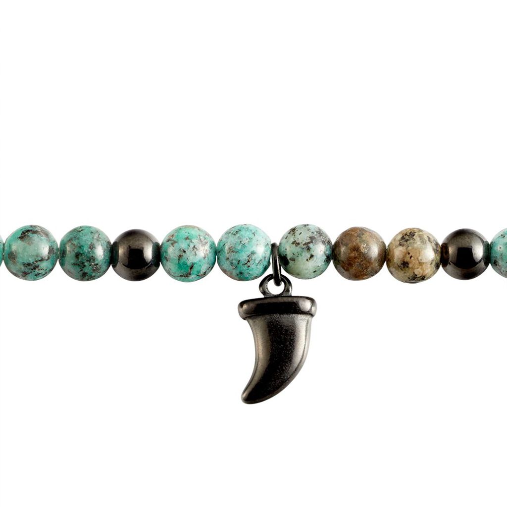 Bracciale Man Code Acciaio Nero Diaspro Kambaba - Bracciali Uomo | Stroili