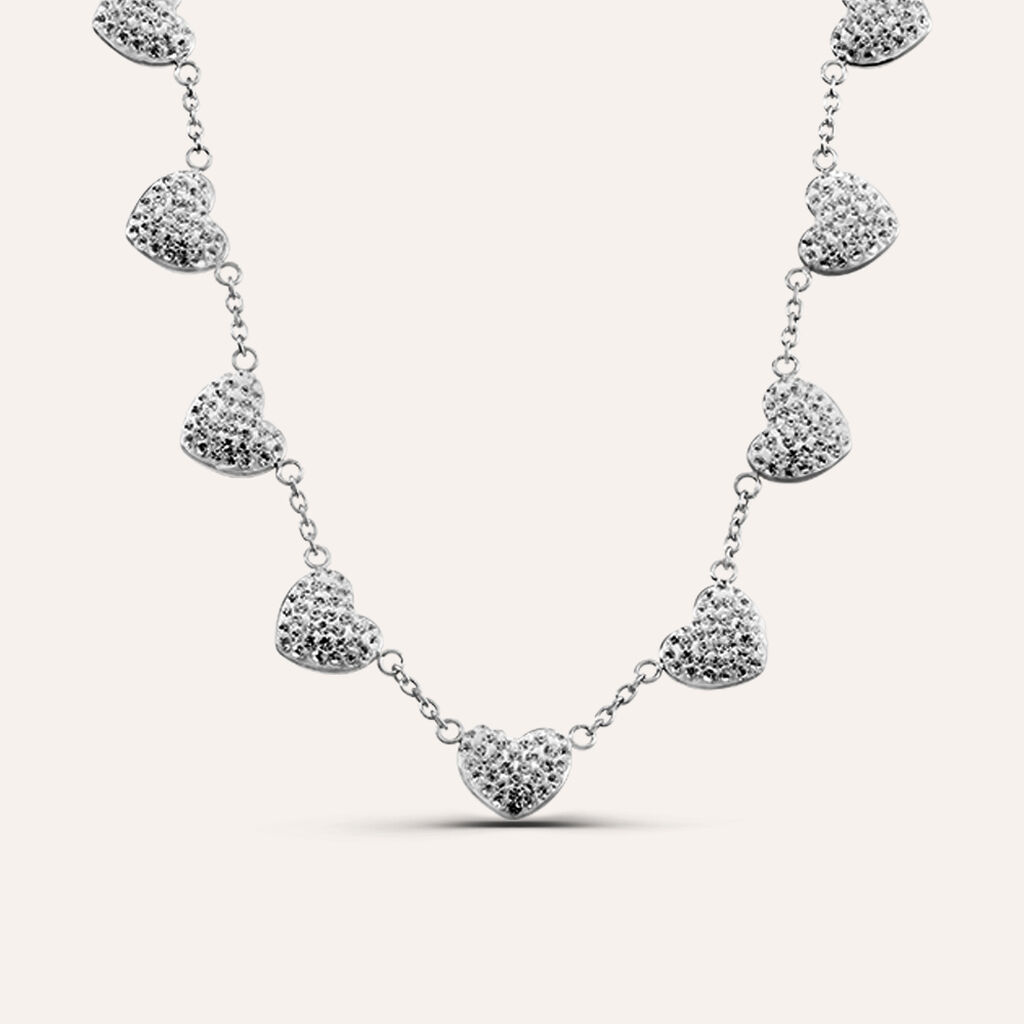 Collana Aura Acciaio Cristallo