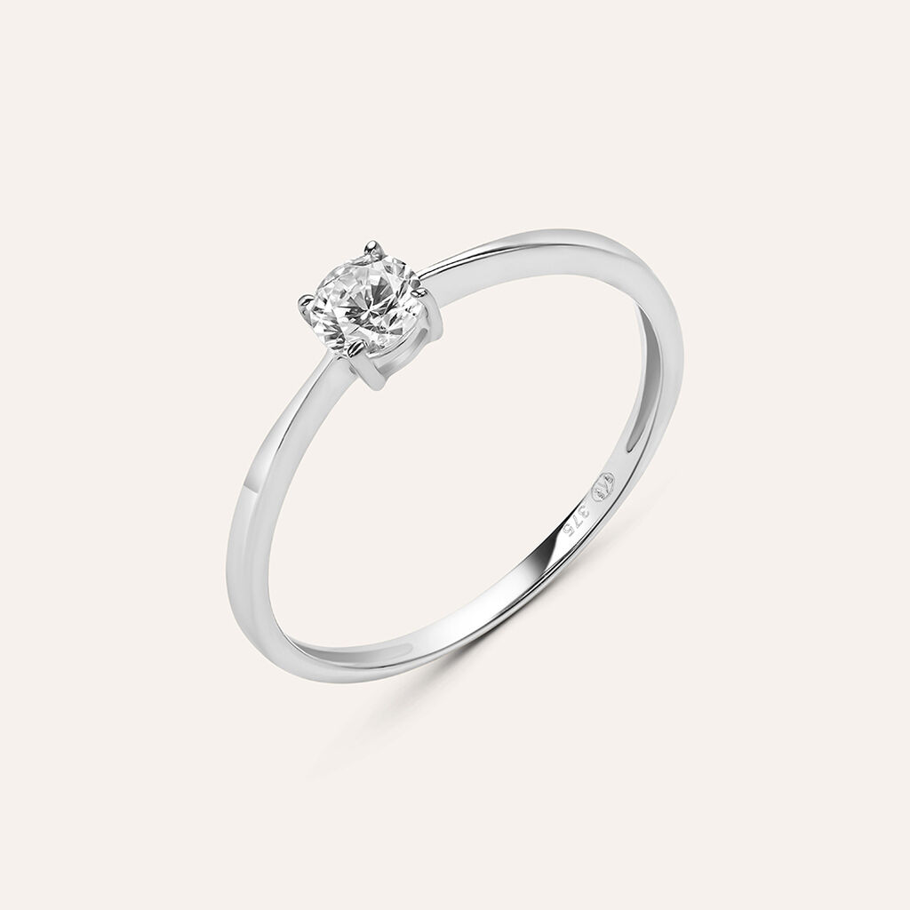 Anello Solitario Claire Oro Bianco Cubic Zirconia - Anelli con Pietre Donna | Stroili