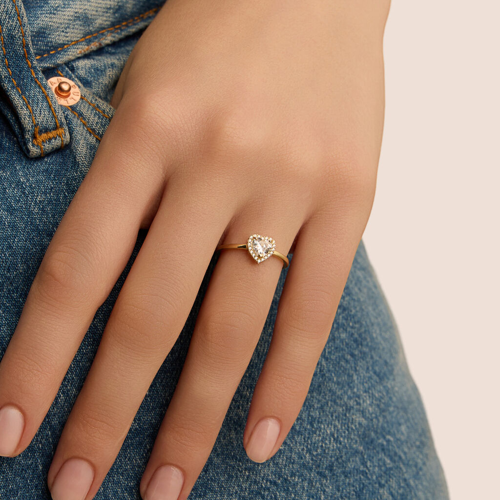 Anello Solitario Claire Oro Giallo Cubic Zirconia