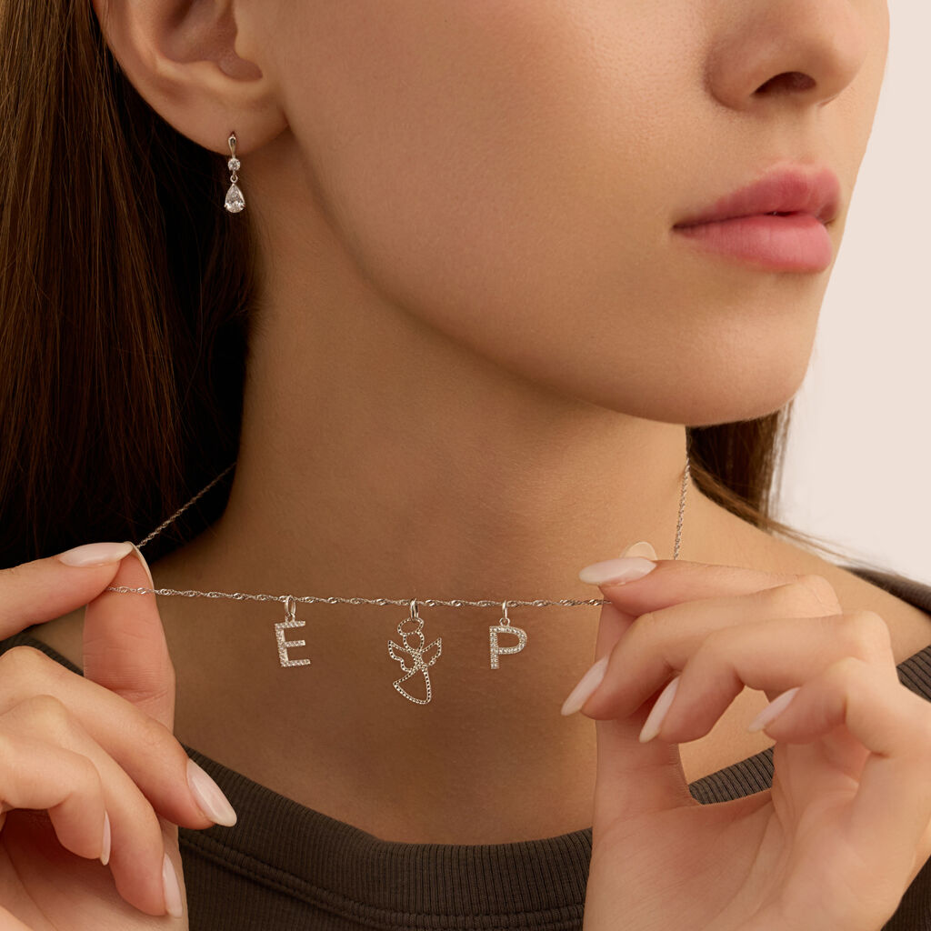 Orecchini Lobo Bon Ton Oro Bianco Cubic Zirconia