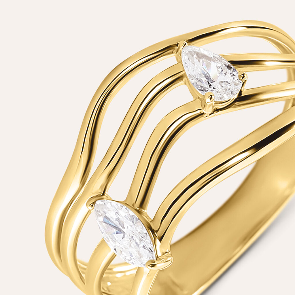 Anello Fascia Diamade Glam Oro Giallo Diamante Lab-Grown