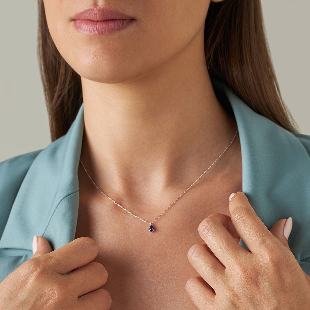 Collana Punto Luce Charlotte Oro Bianco Zaffiro - Collane Punto Luce Donna | Stroili