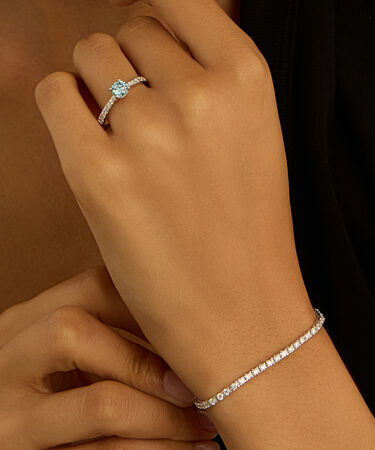 Anello Solitario Diamade Oro Bianco Diamante Lab-Grown