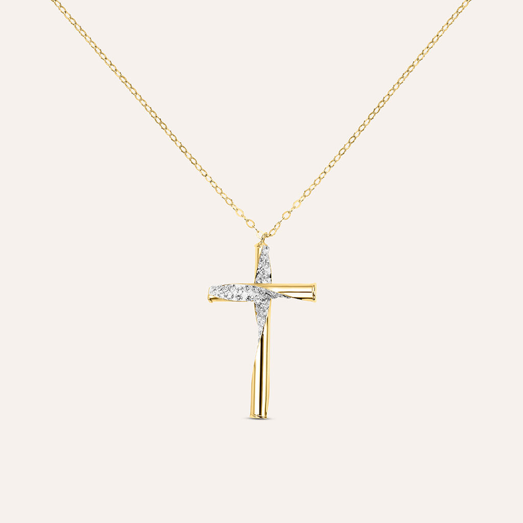 Collana Christelle Oro Giallo Cristallo