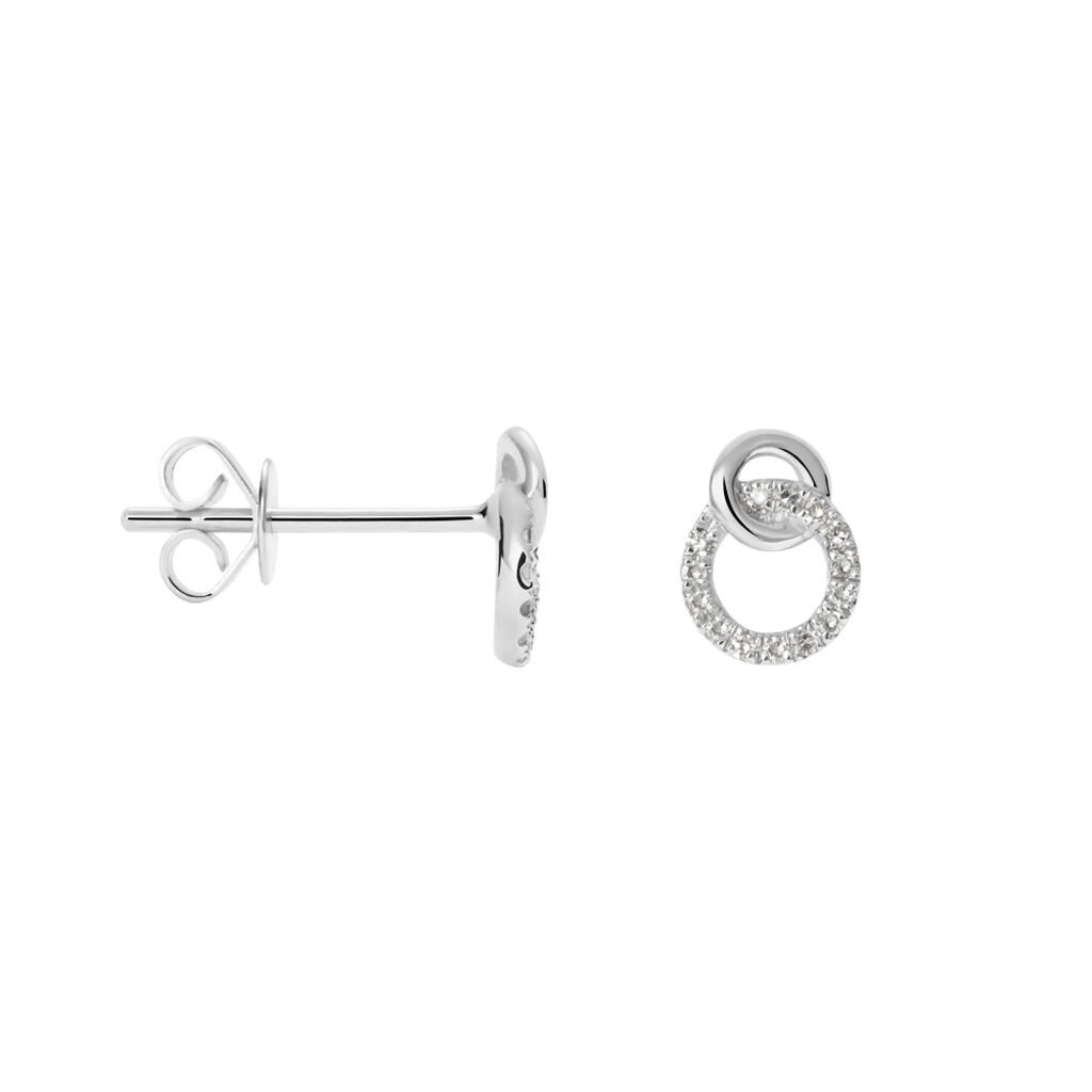 Orecchini Lobo Sophia Oro Bianco Diamante - Orecchini a Lobo Donna | Stroili