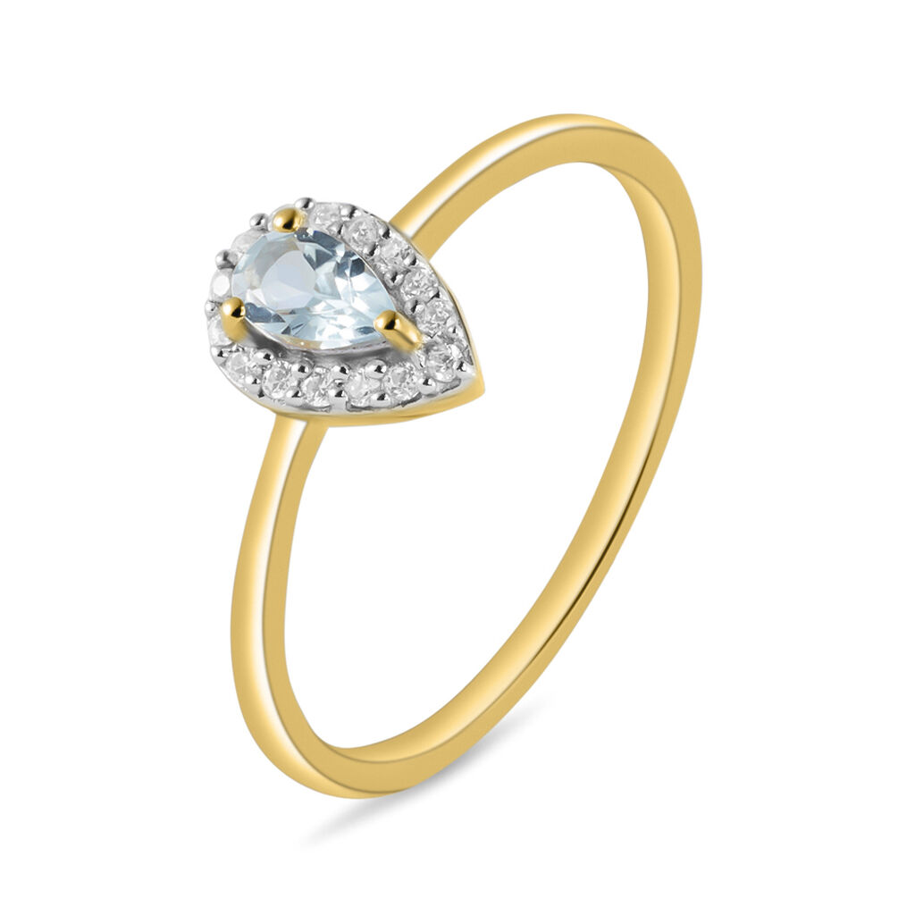 Anello Solitario Amélie Oro Giallo Topazio Cubic Zirconia
