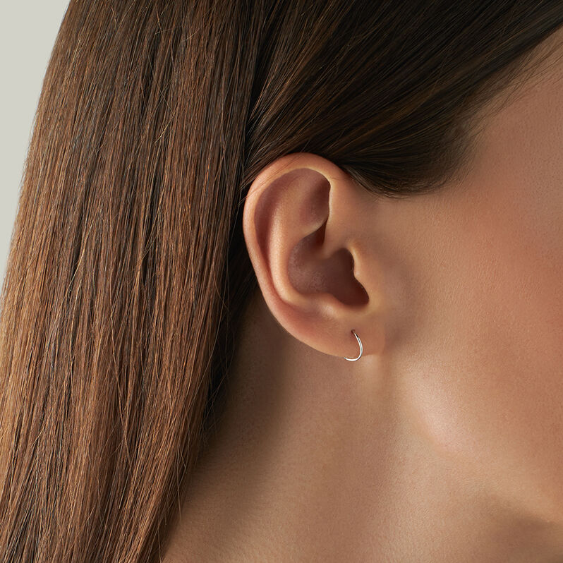Orecchini A Cerchio Toujours Oro Bianco - Orecchini a Cerchio Donna | Stroili