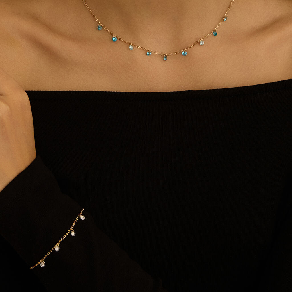 Collana Multi Punto Luce Golden Dream Placcato Oro Giallo Cubic Zirconia