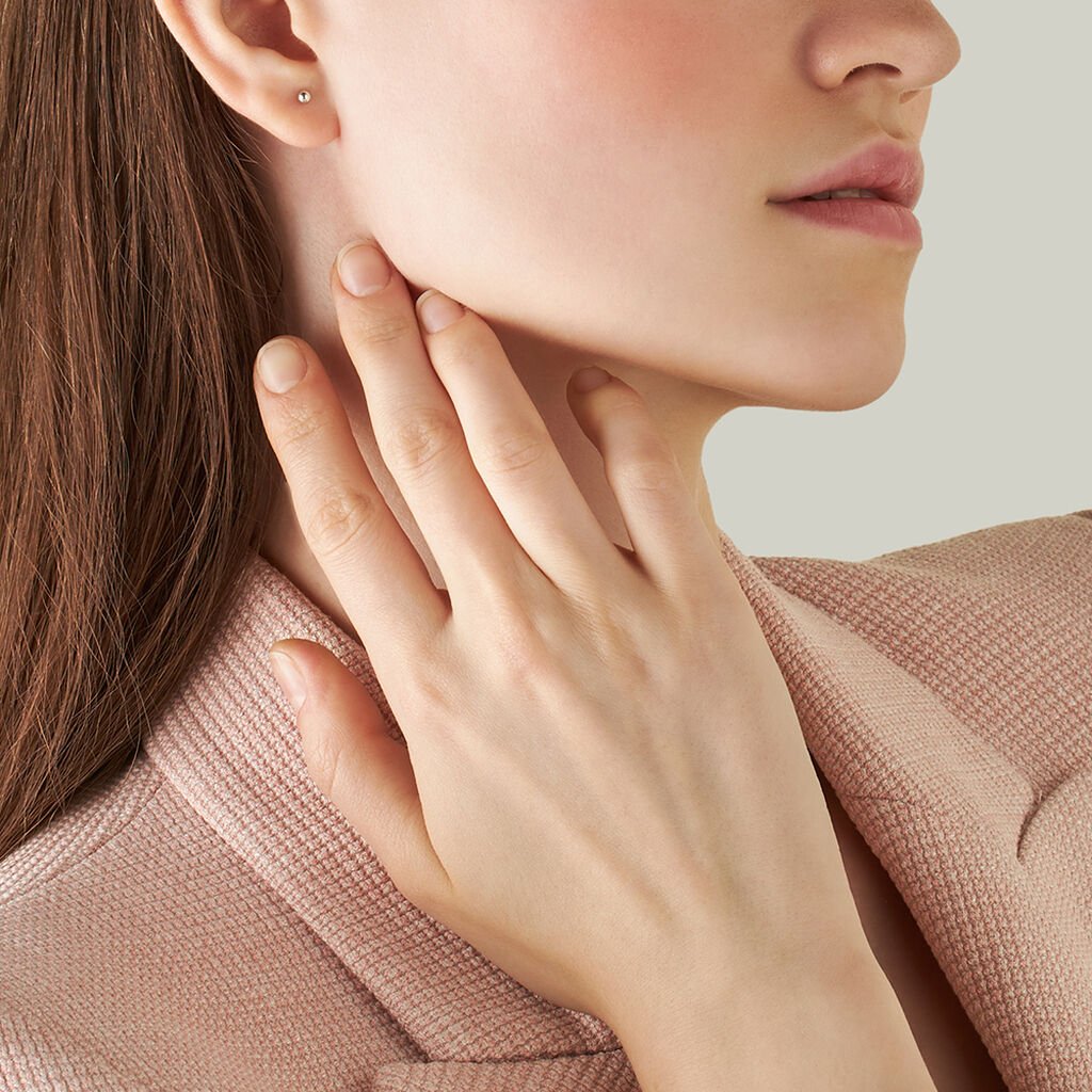 Orecchini Lobo Bon Ton Oro Bianco - Orecchini a Lobo Donna | Stroili