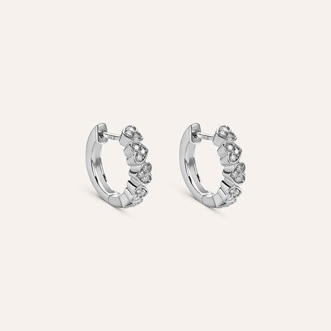 Orecchini A Cerchio Sophia Oro Bianco Diamante - Orecchini a Cerchio Donna | Stroili