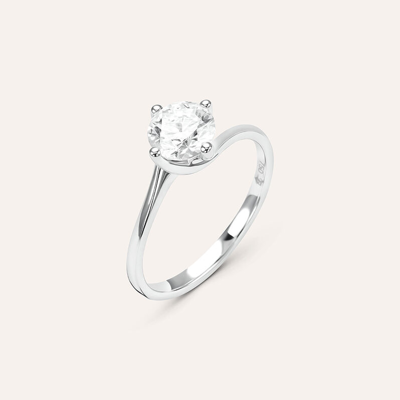 Anello Solitario Valentino Firmamenti Oro Bianco Diamante - Anelli con Pietre Donna | Stroili