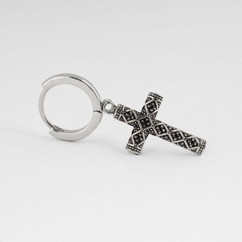 Orecchini A Cerchio Man Code Acciaio Cristallo