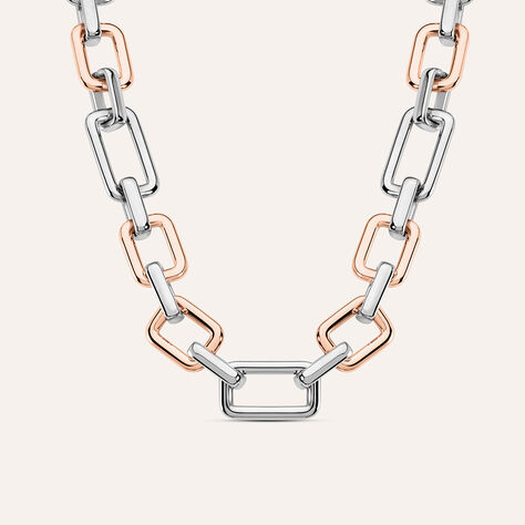 Catena Lady Code Acciaio Bicolore Bianco / Rosa - Collane Catena Donna | Stroili