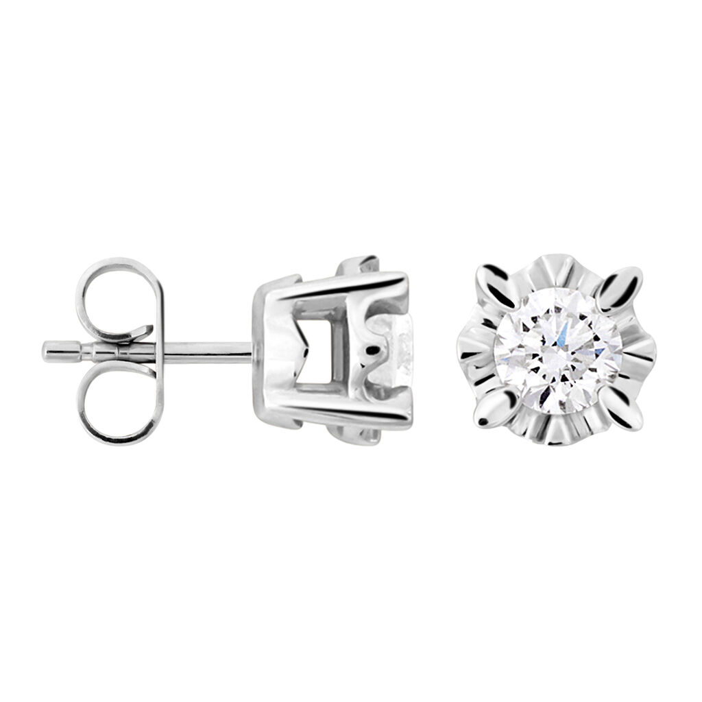 Orecchini Lobo Punto Luce Diamazing Oro Bianco Diamante - Orecchini a Lobo Donna | Stroili
