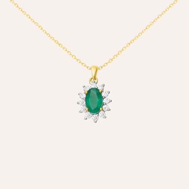Collana Charlotte Oro Giallo Smeraldo Diamante
