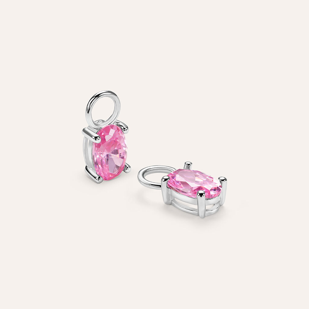 Charm per Orecchini a Cerchio Silver Rainbow Argento Rodiato Cubic Zirconia