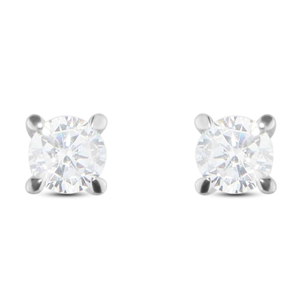 Orecchini Lobo Punto Luce Claire Oro Bianco Cubic Zirconia - Orecchini a Lobo Donna | Stroili