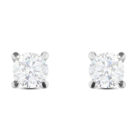 Orecchini Lobo Punto Luce Claire Oro Bianco Cubic Zirconia - Orecchini a Lobo Donna | Stroili