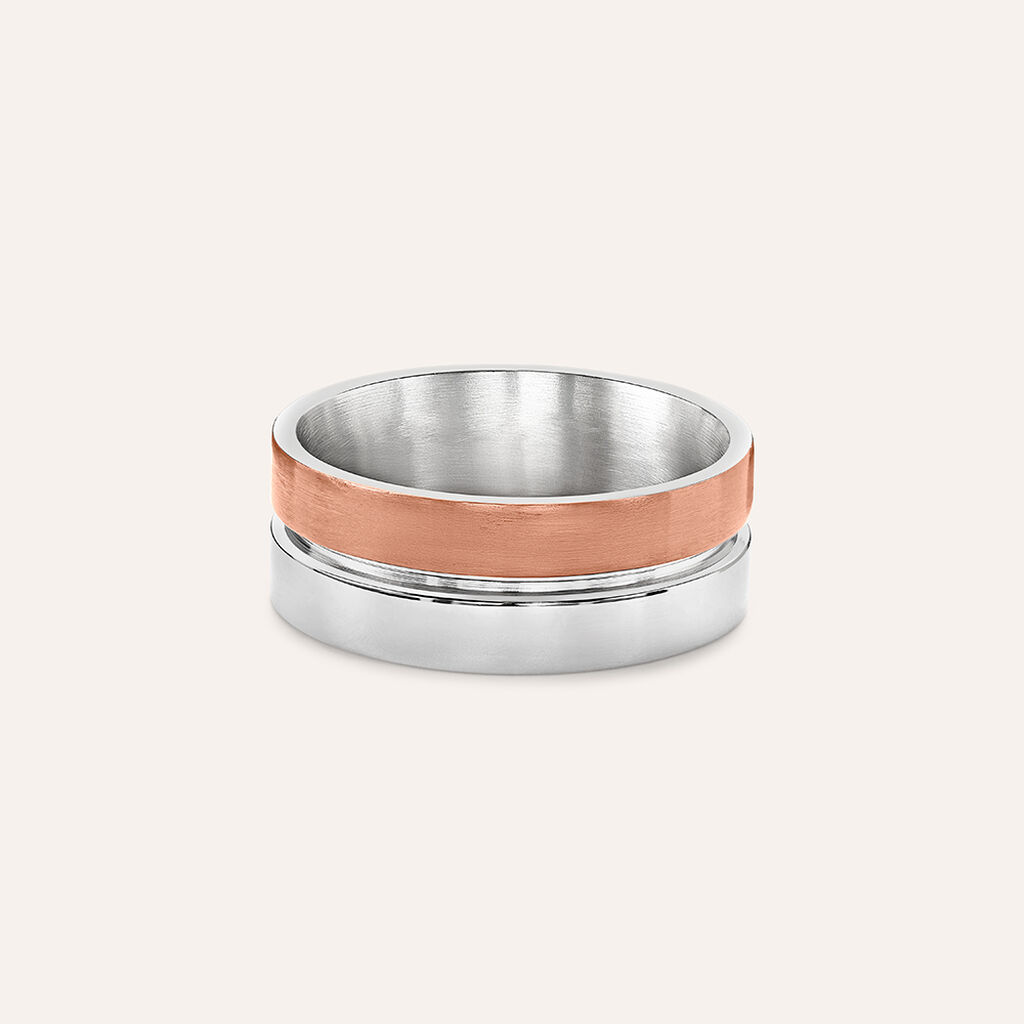 Anello Fascia Man Code Acciaio Bicolore - Anelli Moderni Uomo | Stroili