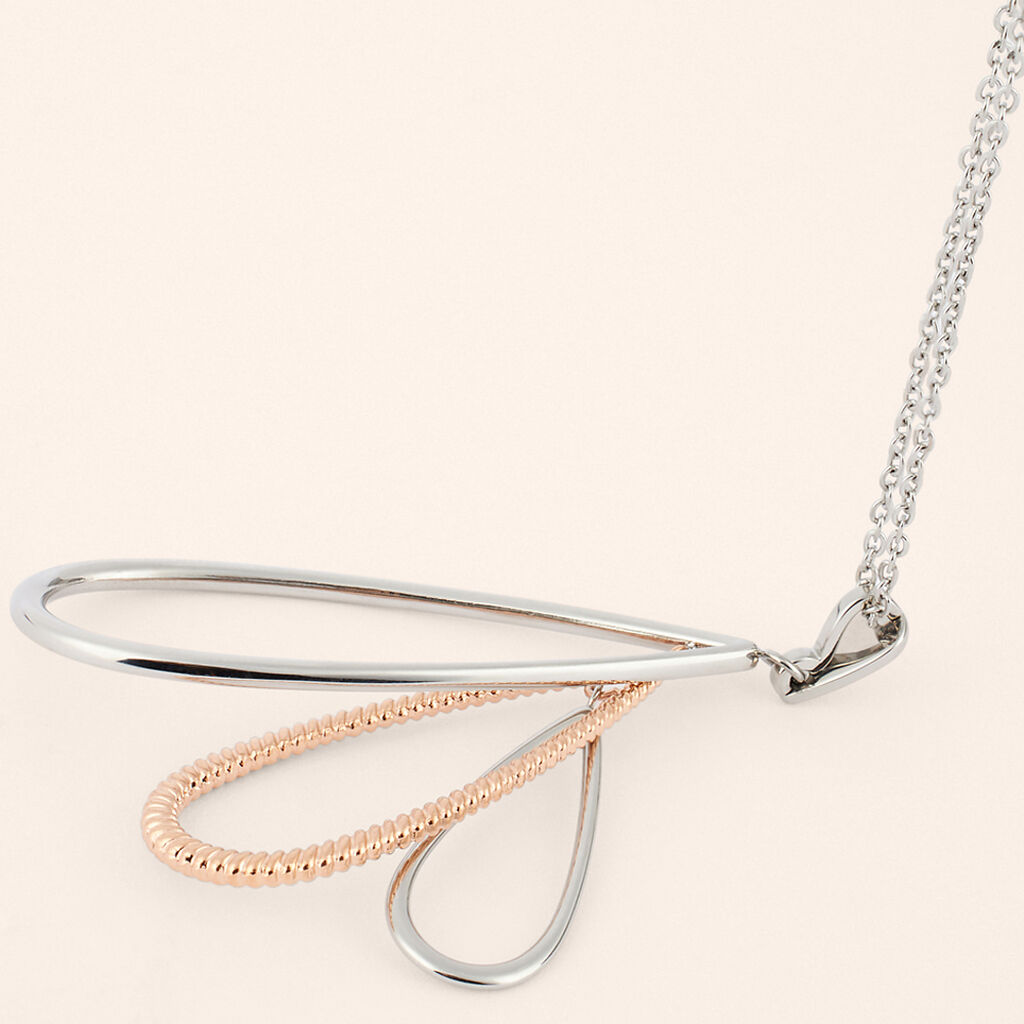 Collana Sunrise Acciaio Bicolore Bianco / Rosa