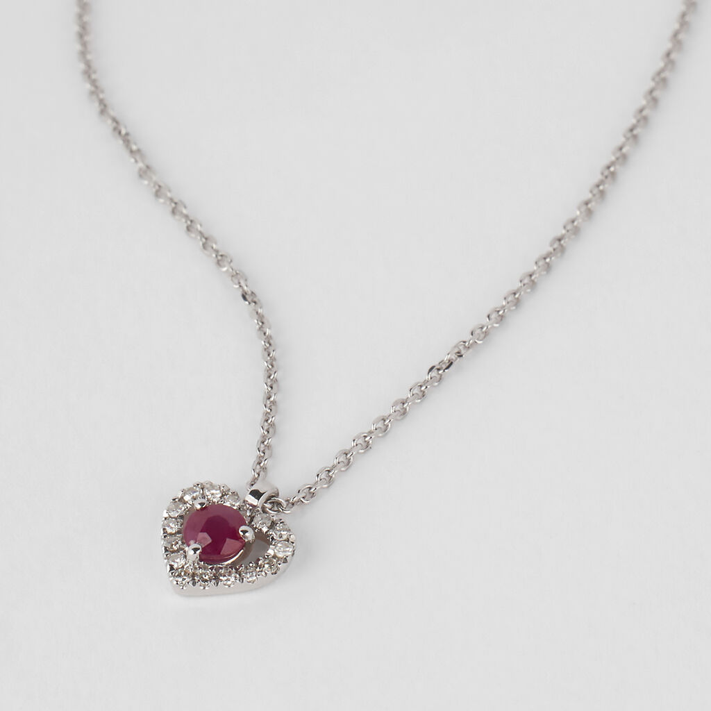 Collana Charlotte Oro Bianco Rubino Diamante - Collane Donna | Stroili