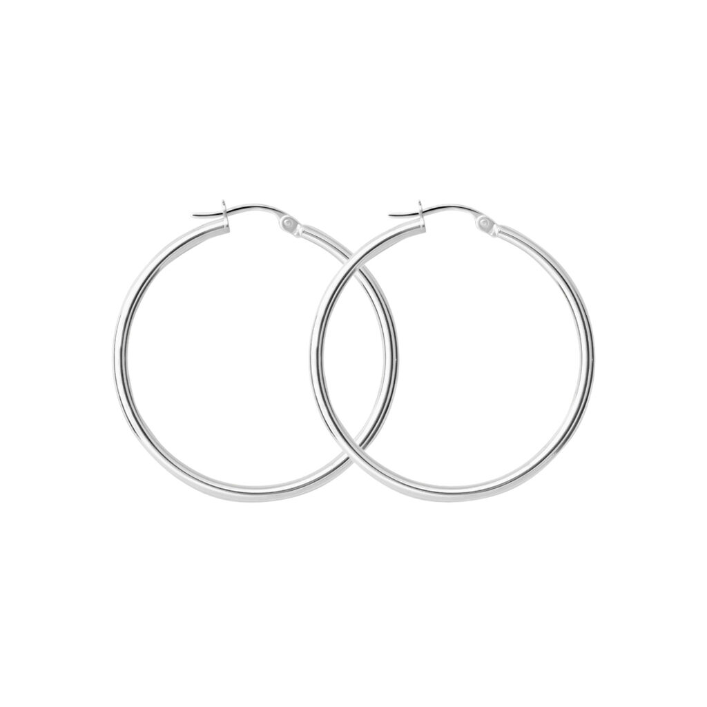 Orecchini A Cerchio Toujours Oro Bianco - Orecchini a Cerchio Donna | Stroili
