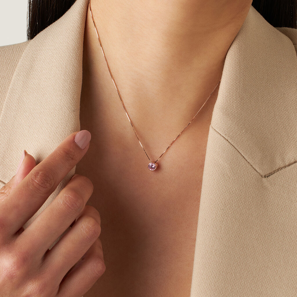 Collana Punto Luce Silver Rainbow Argento Rosa Cubic Zirconia - Collane Punto Luce Donna | Stroili