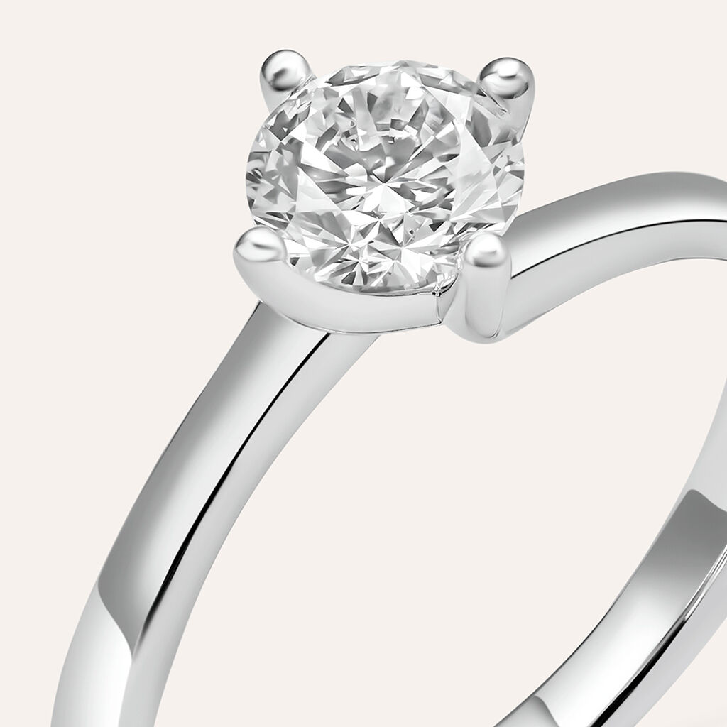 Anello Solitario Valentino Diamade Oro Bianco Diamante Lab-Grown - Anelli con Pietre Donna | Stroili