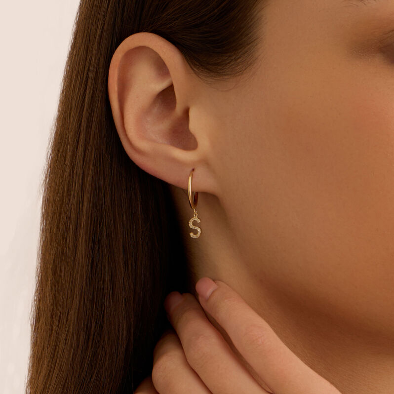 Mono Orecchino A Cerchio Toujours Oro Giallo Cubic Zirconia - Mono Orecchino Donna | Stroili