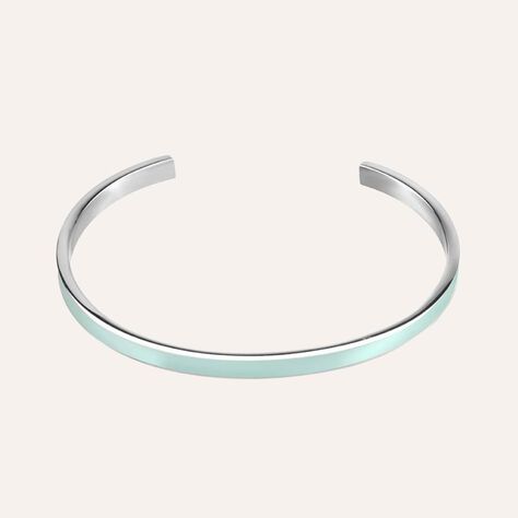 Bangle in acciaio con smalto verde acqua - Bracciali Donna | Stroili