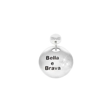 Charm in argento rodiato e glitter