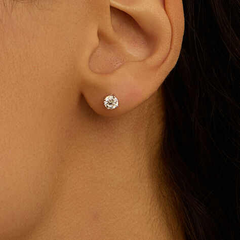 Orecchini Lobo Punto Luce Diamade Oro Bianco Diamante Lab-Grown - Orecchini a Lobo Donna | Stroili