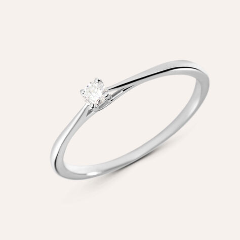 Anello Solitario Grace Oro Bianco Diamante - Anelli con Pietre Donna | Stroili