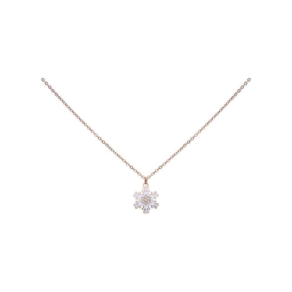 Collana Lady Sweet Acciaio Rosato Fiocco di neve e Cristalli - Collane Donna | Stroili