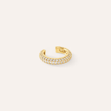 Ear Cuff Silver Glow Argento Dorato Cubic Zirconia