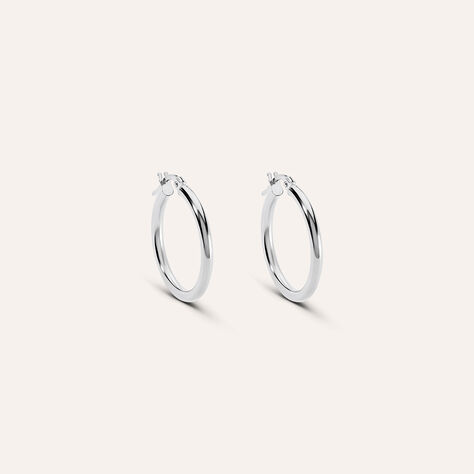 Orecchini A Cerchio In Argento Sterling 925 Con Moissanite E Placcato Oro Rosa - 1,7 Cm