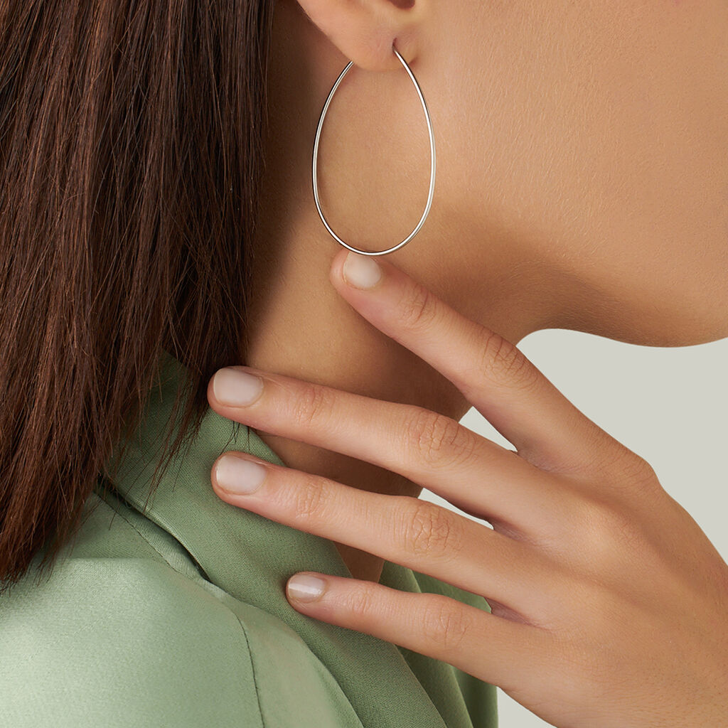 Orecchini A Cerchio Silver Collection Argento Rodiato - Orecchini a Cerchio Donna | Stroili
