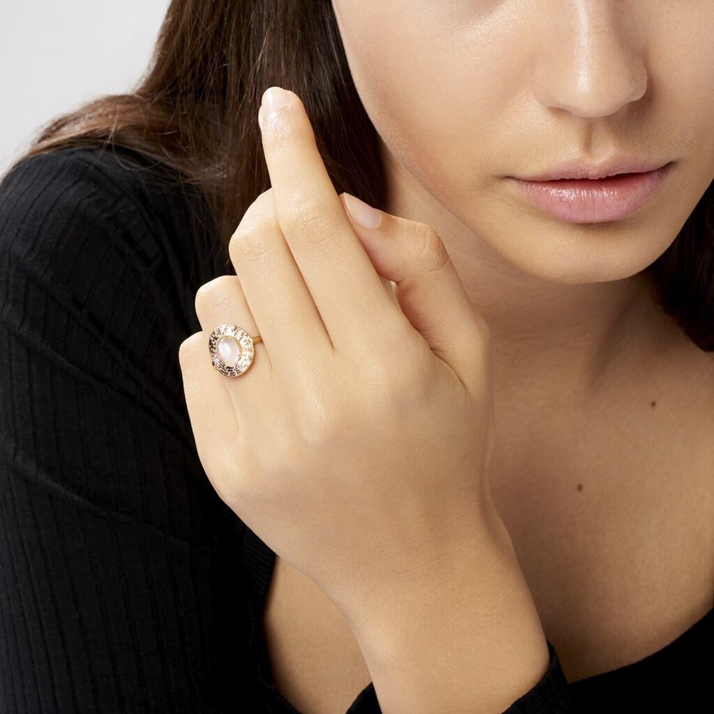 Anello Golden Dream Placcato Oro Giallo Pietra di luna