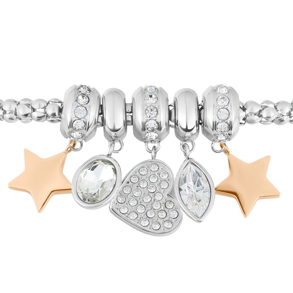 Bracciale Lady Chic Acciaio Bicolore Bianco / Rosa Cristallo - Bracciali Donna | Stroili