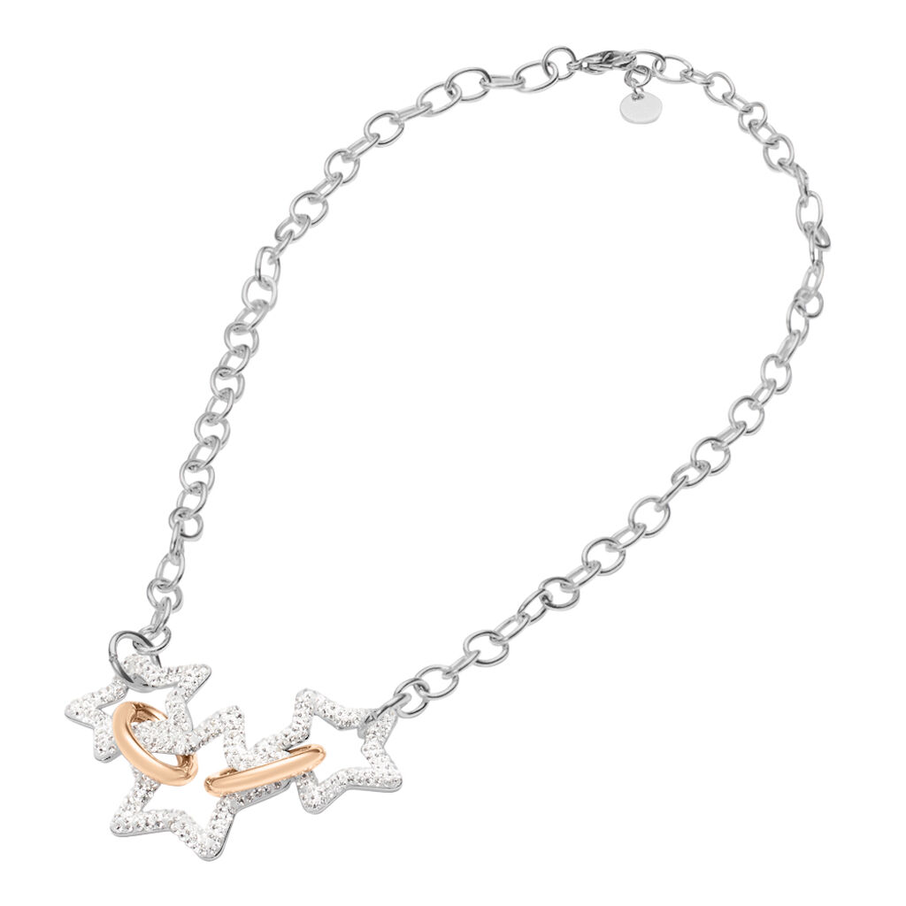 Collana Lady Phantasya Acciaio Bicolore Bianco / Rosa Cristallo - Collane Donna | Stroili