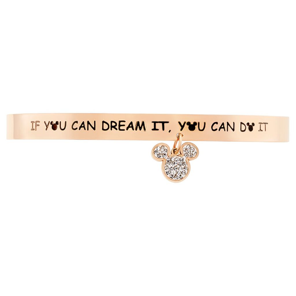 Bangle Lady Message Acciaio Rosa Cristallo - Bracciali Rigidi Donna | Stroili