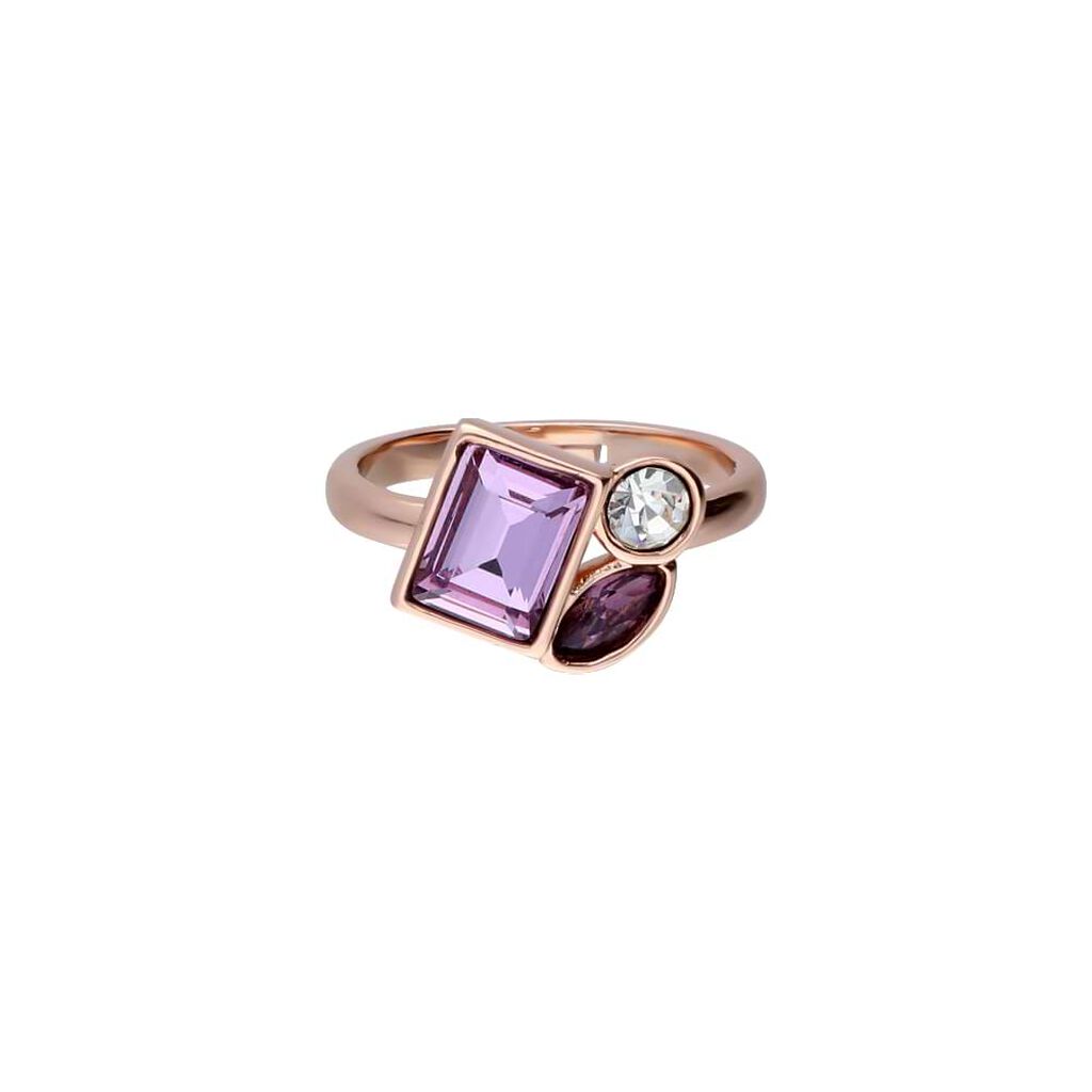 Anello Fantasia Violet Ottone Rosa Cristallo