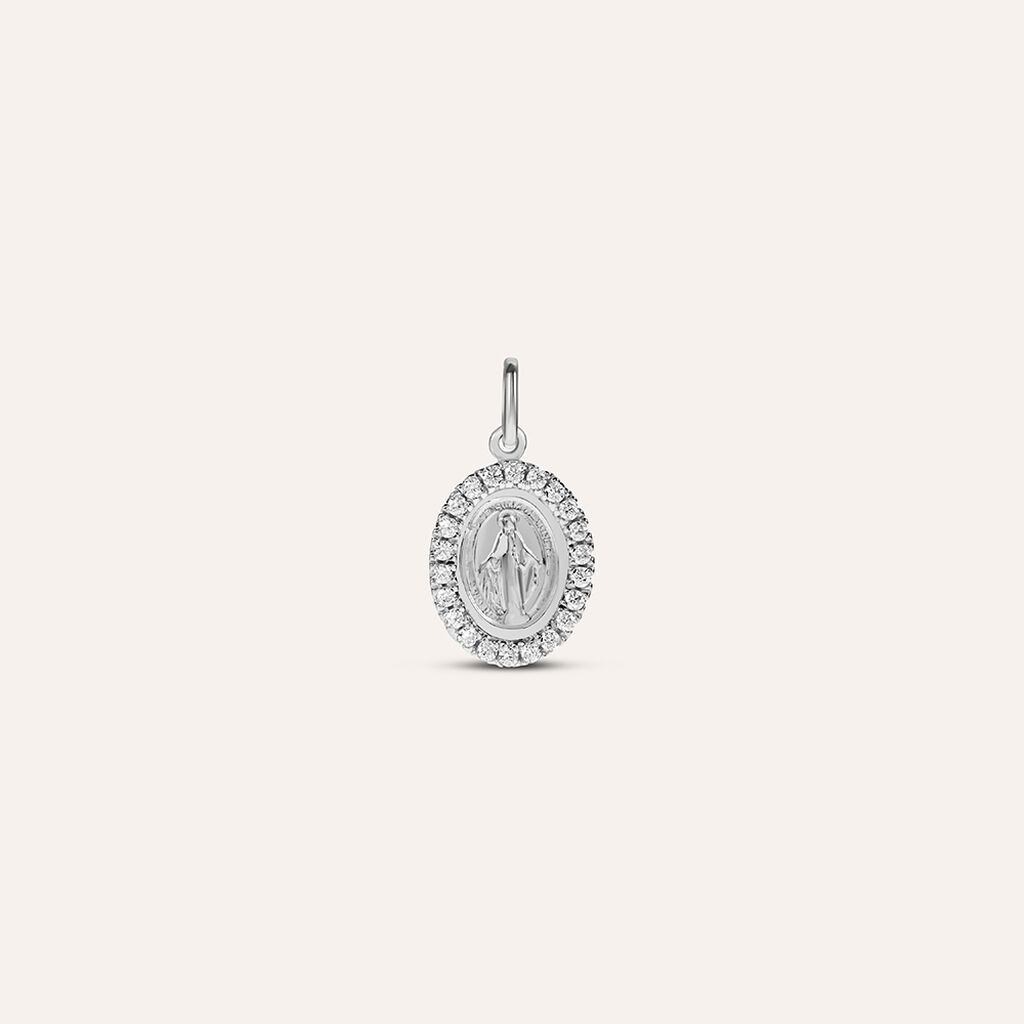 Pendente Holy Oro Bianco Cubic Zirconia - Ciondoli con Incisione Donna | Stroili