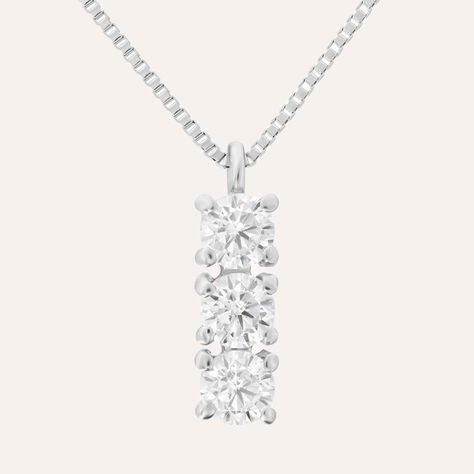 Collana Trilogy Claire Oro Bianco Cubic Zirconia - Collane Donna | Stroili